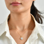 D'Joy GRA  zertifiziert Moissanit Anhänger mit Kette, ca. 50 cm 925 Silber 750 Gelbgold vermeil ca. 2.18 ct