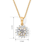 D'Joy GRA  zertifiziert Moissanit Anhänger mit Kette, ca. 50 cm 925 Silber 750 Gelbgold vermeil ca. 2.18 ct