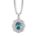 D'Joy AA Blauer Zirkon, Moissanit Schmuckset ca. 45 cm 925 Silber Rhodiniert ca. 2,68 ct.