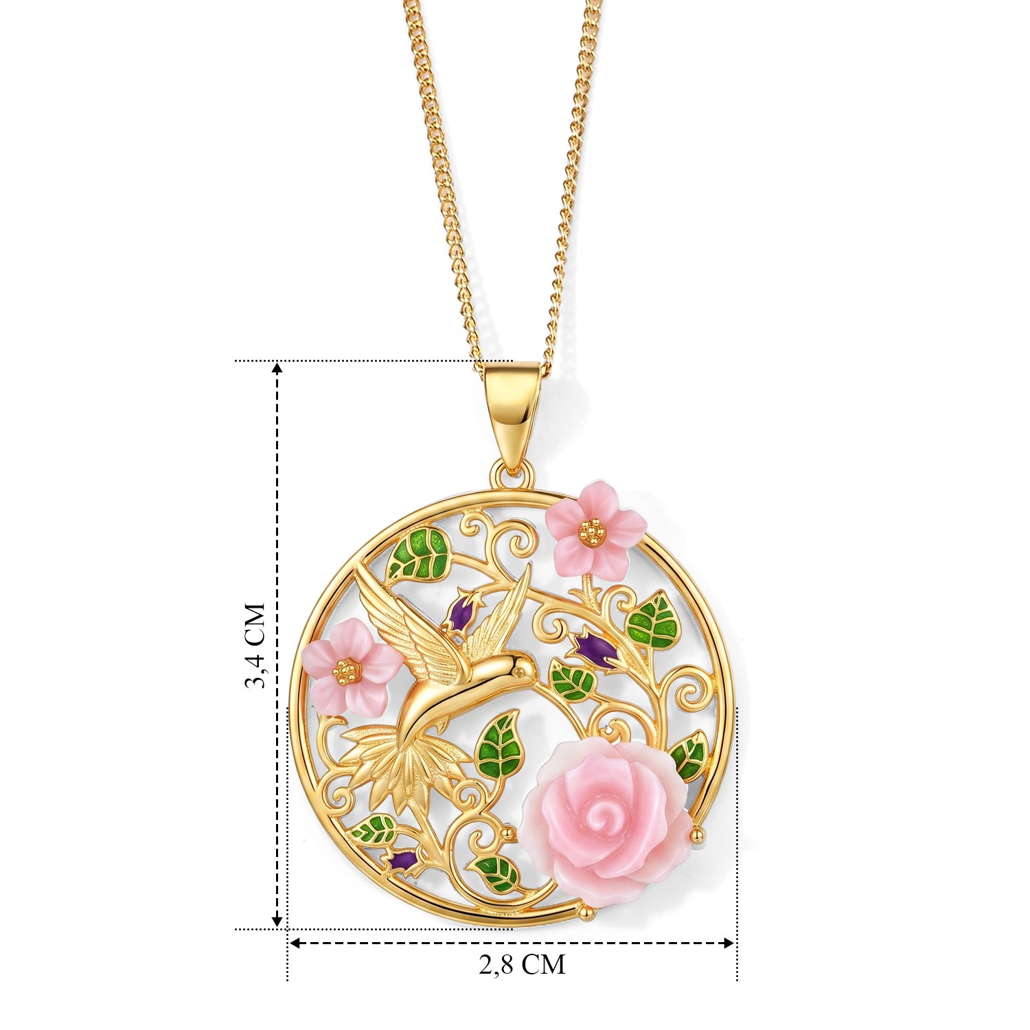 JARDIN KOLLEKTION D'Joy Rosa Perlmutt (10x10 mm) Schmuckset ca. 45 cm 925 Silber Vergoldet