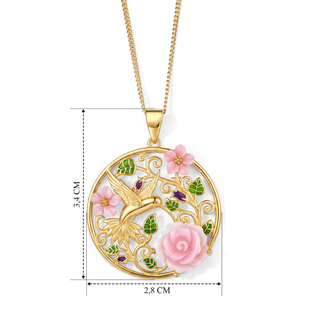 JARDIN KOLLEKTION D'Joy Rosa Perlmutt (10x10 mm) Schmuckset ca. 45 cm 925 Silber Vergoldet