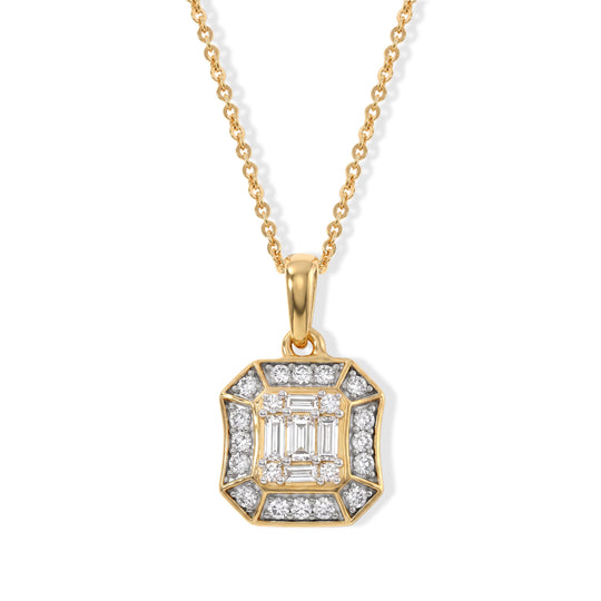 LUXURIANT DIAMOND - Lab Grown Diamant SI-GH Schmuckset ca. 50 cm 925 Silber 750 Gelbgold vermeil ca. 0,52 ct.