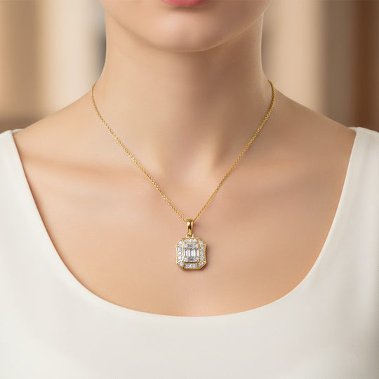 LUXURIANT DIAMOND - Lab Grown Diamant SI-GH Schmuckset ca. 50 cm 925 Silber 750 Gelbgold vermeil ca. 0,52 ct.