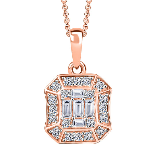 LUXURIANT DIAMOND - Lab Grown Diamant SI-GH Schmuckset ca. 50 cm 925 Silber 750 Gelbgold vermeil ca. 0,52 ct.