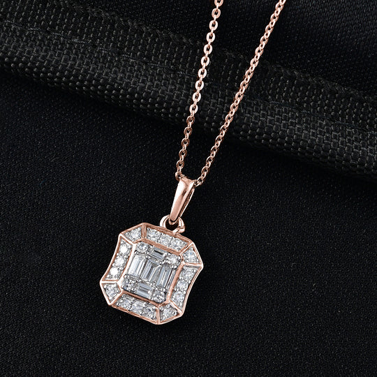 LUXURIANT DIAMOND - Lab Grown Diamant SI-GH Schmuckset ca. 50 cm 925 Silber 750 Gelbgold vermeil ca. 0,52 ct.