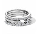 LUXURIANT DIAMOND - Lab Grown Diamant SI-GH Schmuckset 925 Silber Rhodiniert (Größe 16) ca. 0,75 ct.