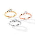LUXURIANT SI-GH Labor Diamant Stacking Ringe, 925 Silber mit 750 Gelbgold Vermeil, 750 Roségold Vermeil und rhodiniert - 3 ct.
