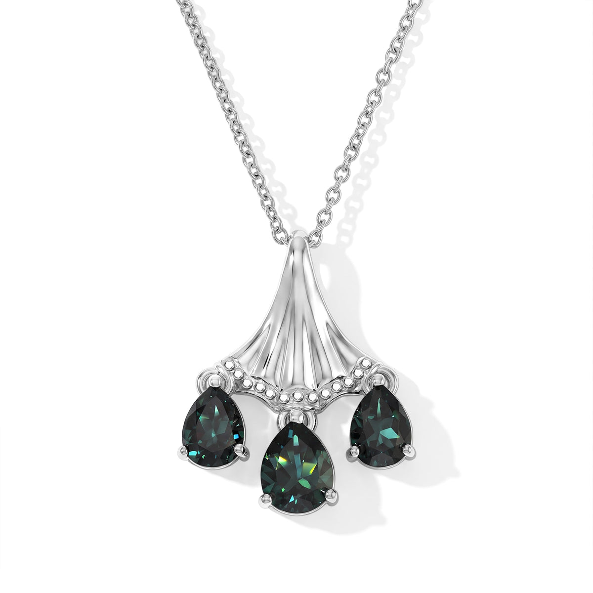 EVER TRUE Alexandrit Quarz Triplette Schmuckset ca. 50 cm ca. 4,78 ct.