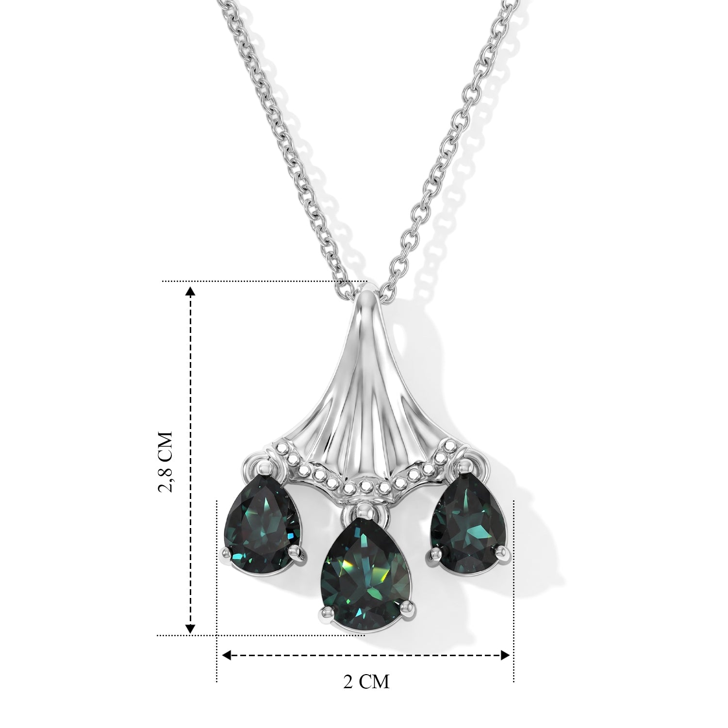 EVER TRUE Alexandrit Quarz Triplette Schmuckset ca. 50 cm ca. 4,78 ct.