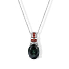 D'Joy Alexandrit Quarz Triplette, Roter Granat Schmuckset ca. 50 cm 925 Silber Rhodiniert ca. 10,60 ct.