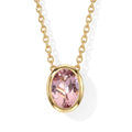 D'Joy AA Blush Turmalin Schmuckset ca. 50 cm 925 Silber 750 Gelbgold vermeil ca. 0,50 ct.