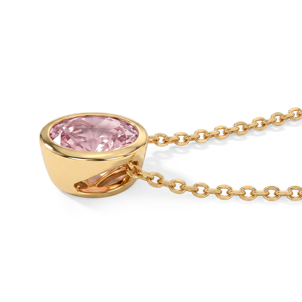 D'Joy AA Blush Turmalin Schmuckset ca. 50 cm 925 Silber 750 Gelbgold vermeil ca. 0,50 ct.