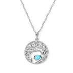 D'Joy AA Sleeping Beauty Türkis, Weißer Zirkon Schmuckset ca. 50 cm 925 Silber Platiniert und Edelstahl Platiniert ca. 0,52 ct.