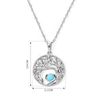 D'Joy AA Sleeping Beauty Türkis, Weißer Zirkon Schmuckset ca. 50 cm 925 Silber Platiniert und Edelstahl Platiniert ca. 0,52 ct.