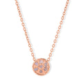 D'Joy natürliche Rosa Diamant Anhänger mit 45+5cm Kette, 925 Silber 750 Roségold Vermeil - 0,05 ct.