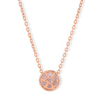 D'Joy natürliche Rosa Diamant Anhänger mit 45+5cm Kette, 925 Silber 750 Roségold Vermeil - 0,05 ct.