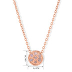 D'Joy natürliche Rosa Diamant Anhänger mit 45+5cm Kette, 925 Silber 750 Roségold Vermeil - 0,05 ct.