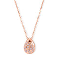 D'Joy natürliche Rosa Diamant Anhänger mit 45+5cm Kette, 925 Silber 750 Roségold Vermeil - 0,10 ct.