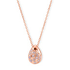 D'Joy natürliche Rosa Diamant Anhänger mit 45+5cm Kette, 925 Silber 750 Roségold Vermeil - 0,10 ct.
