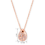 D'Joy natürliche Rosa Diamant Anhänger mit 45+5cm Kette, 925 Silber 750 Roségold Vermeil - 0,10 ct.