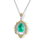 EVER TRUE Smaragd-Quarz Triplette, Peridot Schmuckset ca. 50 cm Reine Bronze Platiniert und vergoldet und Edelstahl Platiniert ca. 6,86 ct.