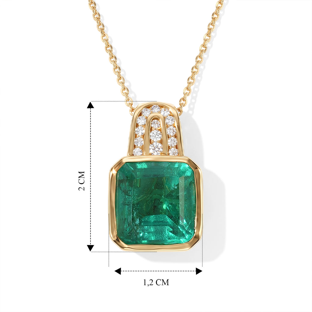 D'Joy Smaragd-Quarz Triplette, Weißer Zirkon Schmuckset ca. 50 cm 925 Silber 750 Gelbgold vermeil ca. 5,74 ct.