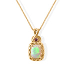 D'Joy AA Natürlicher, äthiopischer Welo Opal, Rosa Turmalin Schmuckset ca. 50 cm 925 Silber 750 Vergoldet und Edelstahl 750 Vergoldet ca. 3,13 ct.