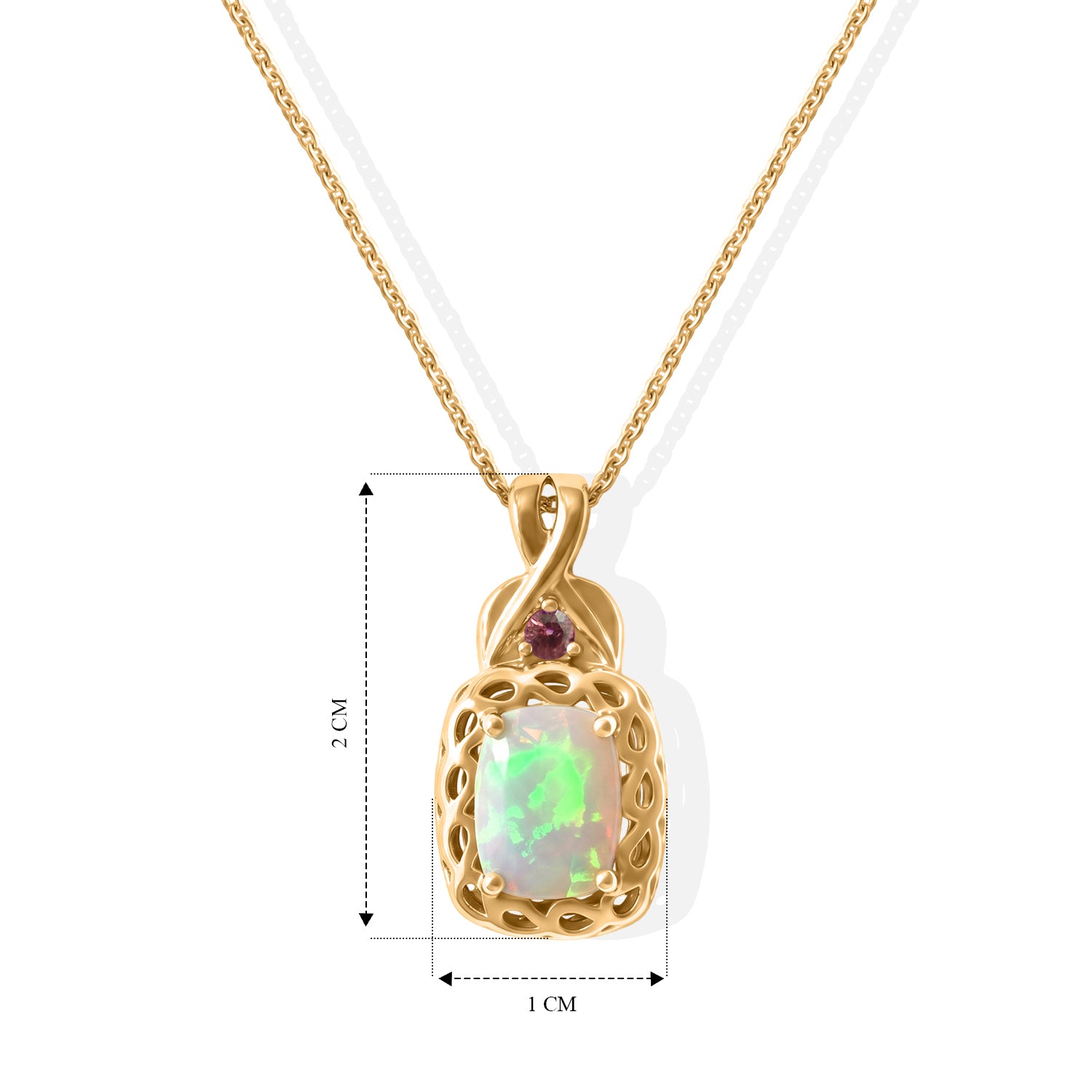 D'Joy AA Natürlicher, äthiopischer Welo Opal, Rosa Turmalin Schmuckset ca. 50 cm 925 Silber 750 Vergoldet und Edelstahl 750 Vergoldet ca. 3,13 ct.