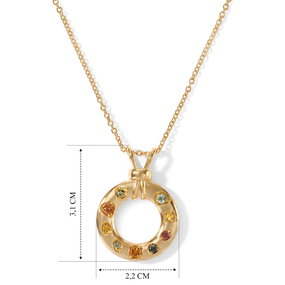 EVER TRUE Mehrfarbig Saphir Schmuckset ca. 50 cm ca. 0,66 ct.