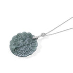 LUXURIANT DIAMOND - AA Olmek Jadeit, Lab Grown Diamant Schmuckset ca. 45 cm 925 Silber Rhodiniert ca. 25,03 ct.