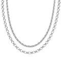 Doppelreihiges Layering-Design Halskette, 316L Edelstahl, ca. 45,00g