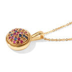 D'Joy Mehrfarbig Saphir Schmuckset ca. 50 cm 925 Silber 750 Gelbgold vermeil ca. 0,81 ct.