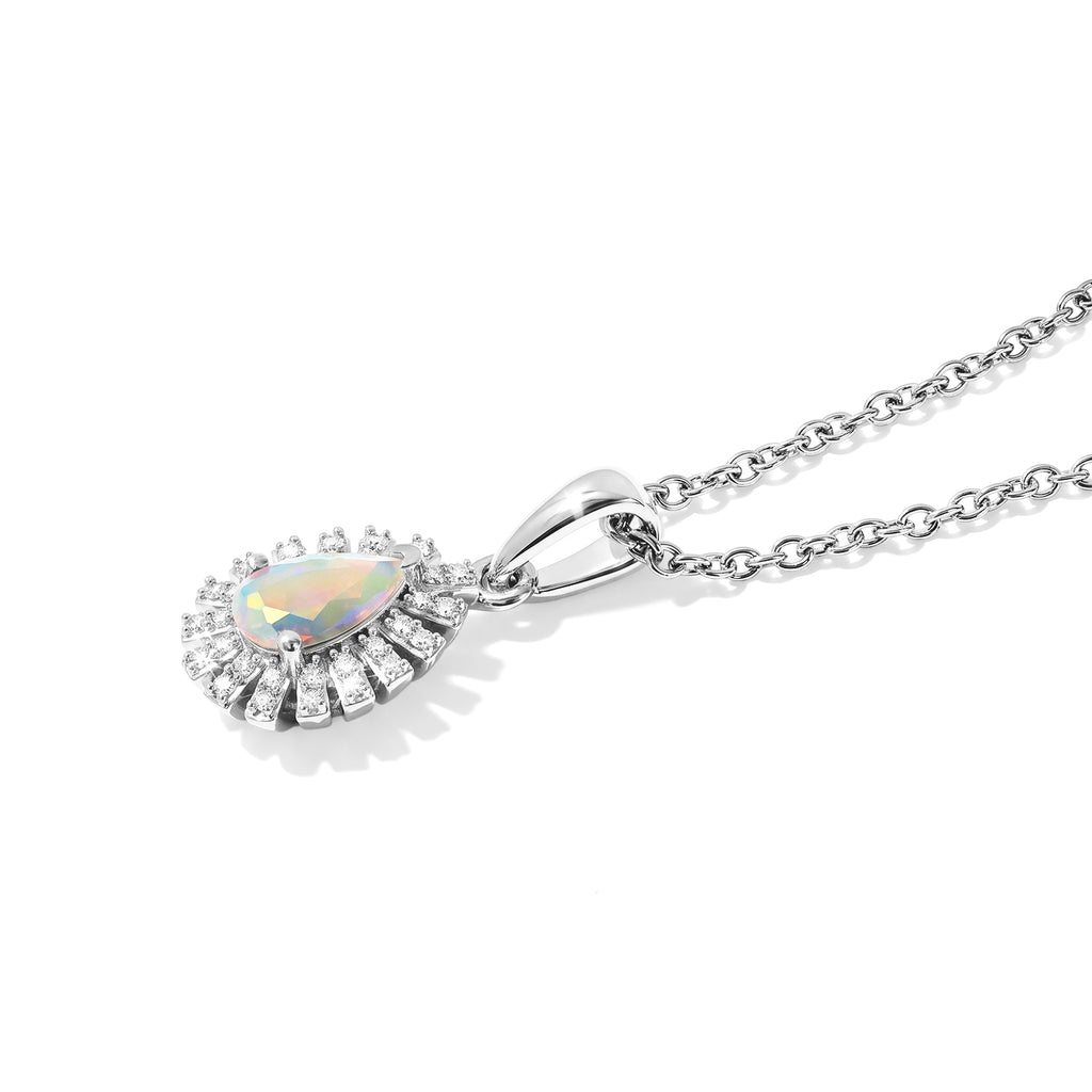 EVER TRUE Merkur mystischer Topas, Weißer Zirkon Schmuckset ca. 50 cm ca. 1,16 ct.