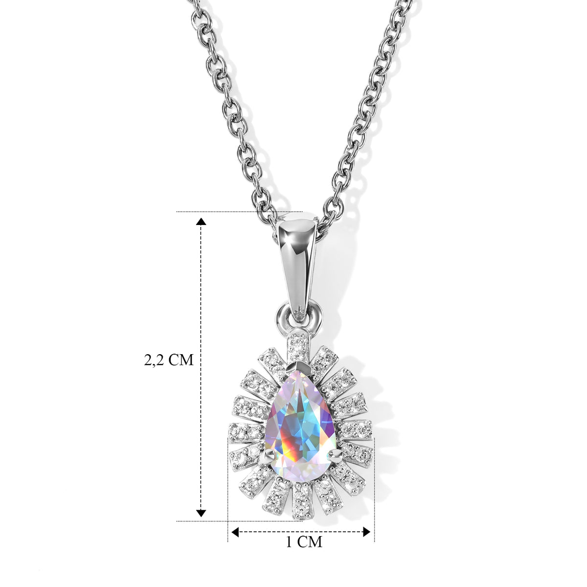 EVER TRUE Merkur mystischer Topas, Weißer Zirkon Schmuckset ca. 50 cm ca. 1,16 ct.