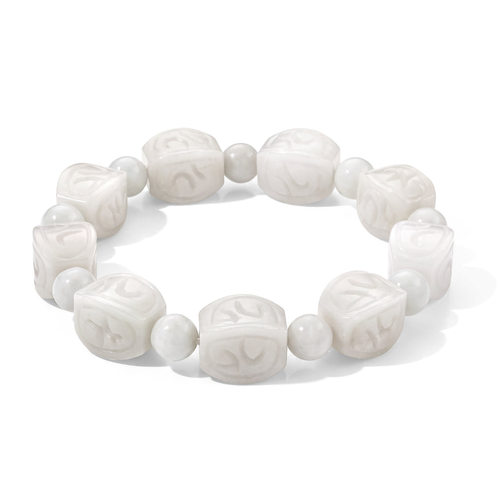 D'Joy 307 ct. natürliches weiße Jade Schmuckset, 925 Silber rhodiniert