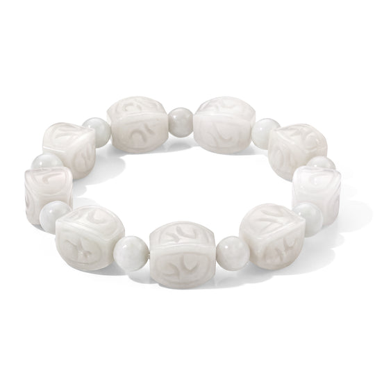 D'Joy 307 ct. natürliches weiße Jade Schmuckset, 925 Silber rhodiniert