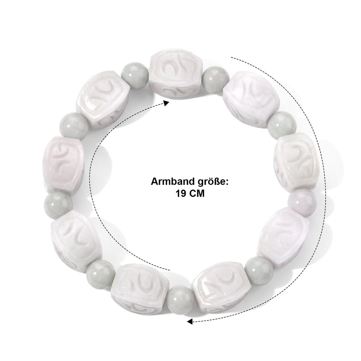 D'Joy 307 ct. natürliches weiße Jade Schmuckset, 925 Silber rhodiniert