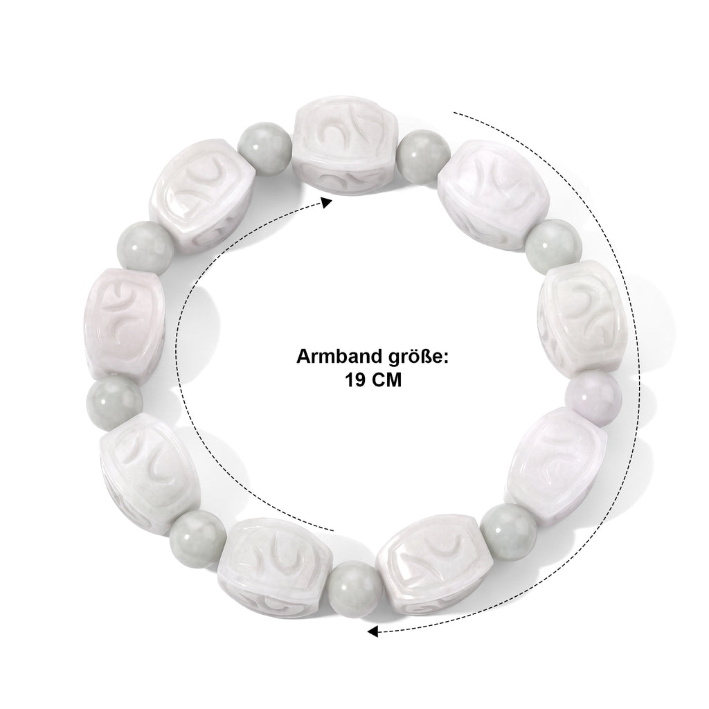 D'Joy 307 ct. natürliches weiße Jade Schmuckset, 925 Silber rhodiniert