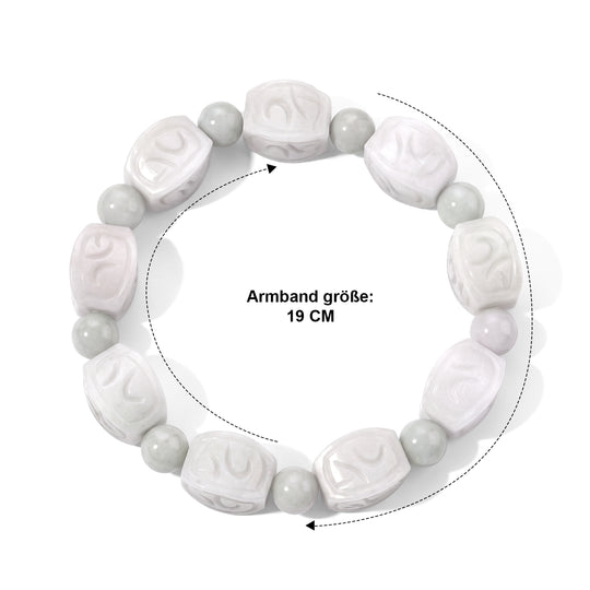 D'Joy 307 ct. natürliches weiße Jade Schmuckset, 925 Silber rhodiniert