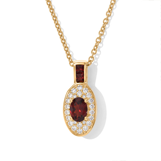 EVER TRUE Mosambik Granat Anhänger mit Kette, ca. 50 cm ca. 1.68 ct