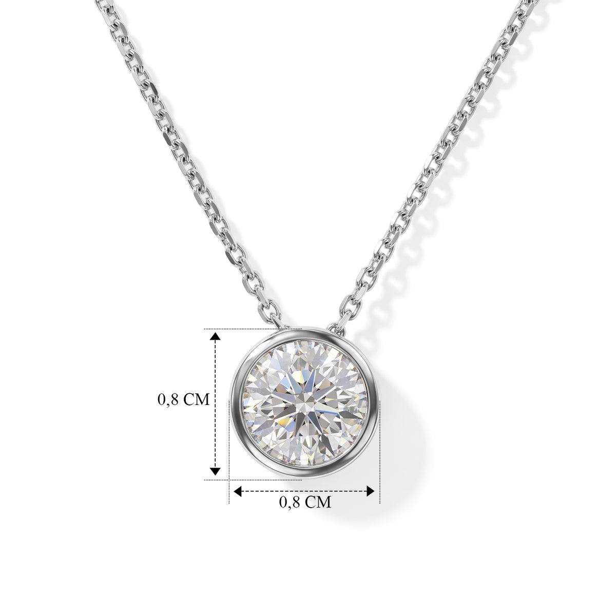 D'Joy Moissanit Schmuckset ca. 50 cm 925 Silber Rhodiniert ca. 1.00 ct