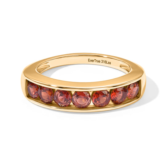 EVER TRUE 2er Set - Mosambik Granat Ring und Ohrringe,  (Größe 17.00) ca. 4.53 ct