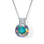 D'Joy Merkur mystischer Topas, Weißer Zirkon Schmuckset ca. 50 cm 925 Silber Rhodiniert ca. 7,70 ct.
