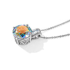 D'Joy Merkur mystischer Topas, Weißer Zirkon Schmuckset ca. 50 cm 925 Silber Rhodiniert ca. 7,70 ct.