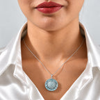 D'Joy Blauer Apatit Schmuckset ca. 50 cm 925 Silber Rhodiniert ca. 6,24 ct.