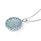 D'Joy Blauer Apatit Schmuckset ca. 50 cm 925 Silber Rhodiniert ca. 6,24 ct.