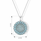 D'Joy Blauer Apatit Schmuckset ca. 50 cm 925 Silber Rhodiniert ca. 6,24 ct.