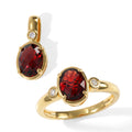 EVER TRUE Mosambik Granat Schmuckset  (Größe 17) ca. 3,18 ct.