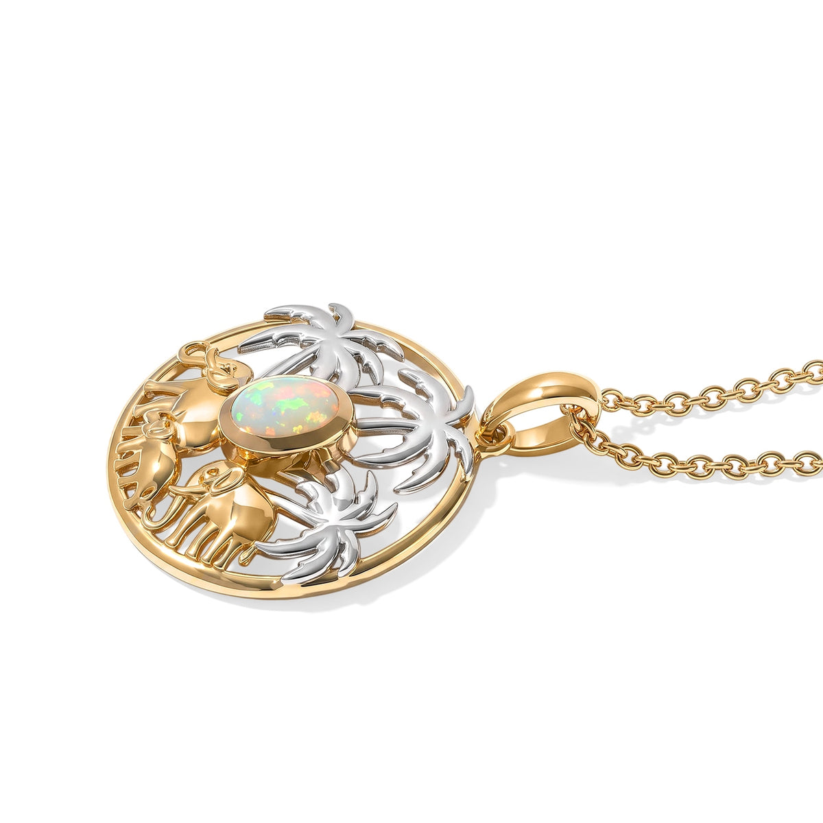 EVER TRUE AAA Natürlicher, äthiopischer Welo Opal Schmuckset ca. 50 cm Reine Bronze Platiniert und vergoldet und Edelstahl Platiniert ca. 0,54 ct.