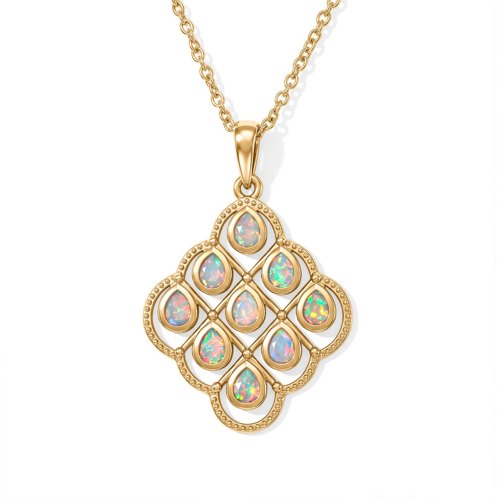 EVER TRUE AA Natürlicher, äthiopischer Welo Opal Anhänger mit Kette,  ca. 50 cm ca. 0.80 ct